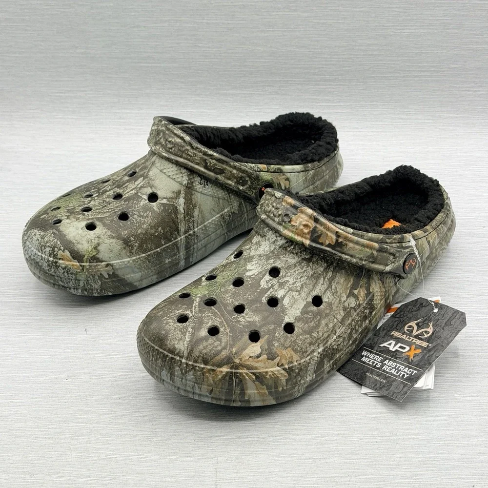 Crocs Realtree APX Men's 10 Fleece Lined Classic Clogs Camo Hunting New